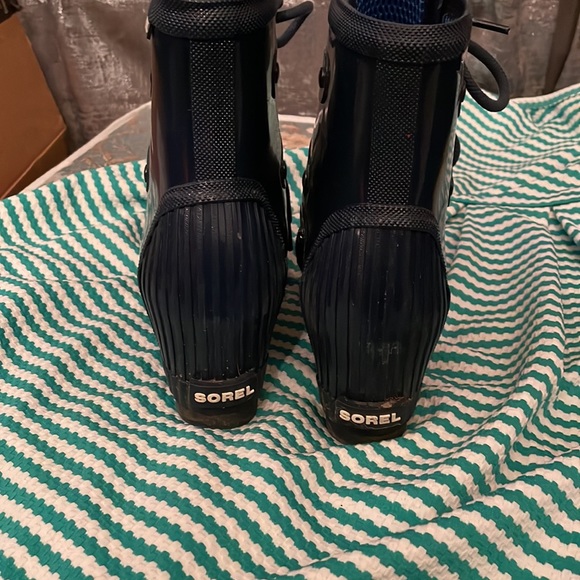 Navy Blue Sorel Rain Boots - Picture 3 of 5